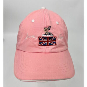 Jimmy Keys United Kingdom Embroidered Hat Cap Pink Adjustable Strap 100% Cotton